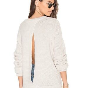360 Cashmere Ivory Open-Back Sweater
